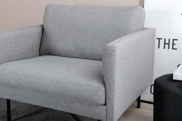 Zoom Moderne Lenestol i Stoff med Metallben - Grå - Møbler - Stoler & lenestoler - Lenestoler