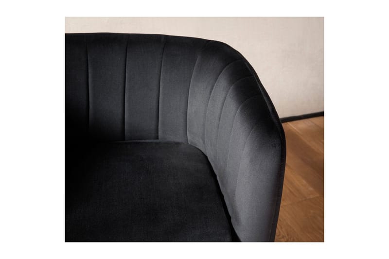 Lounge & Cocktail Stol Wohnling Fløyelslett trukket med gullfargede metallben, industriell stil - Møbler - Stoler & lenestoler - Spisestuestoler & kjøkkenstoler