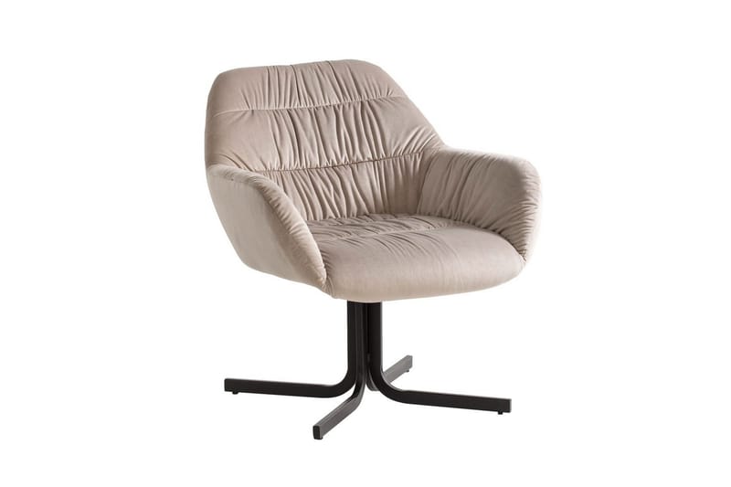 Lounge & Cocktail Stol Wohnling koselig fløyelstrukket, med armlener, moderne stil Beige - Beige - Møbler - Stoler & lenestoler - Lenestoler