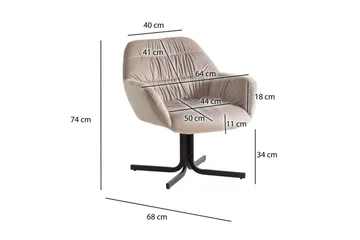 Lounge & Cocktail Stol Wohnling koselig fløyelstrukket, med armlener, moderne stil Beige - Beige - Møbler - Stoler & lenestoler - Lenestoler