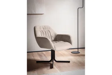 Lounge & Cocktail Stol Wohnling koselig fløyelstrukket, med armlener, moderne stil Beige - Beige - Møbler - Stoler & lenestoler - Lenestoler