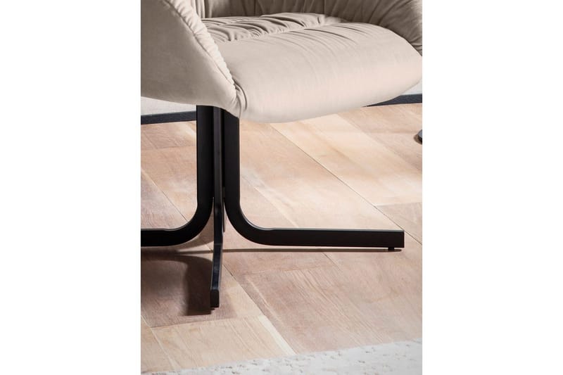 Lounge & Cocktail Stol Wohnling koselig fløyelstrukket, med armlener, moderne stil Beige - Beige - Møbler - Stoler & lenestoler - Lenestoler