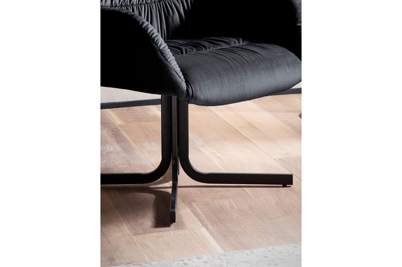 Lounge & Cocktail Stol Wohnling koselig fløyelstrukket, med armlener, moderne stil Svart - Svart - Møbler - Stoler & lenestoler - Lenestoler