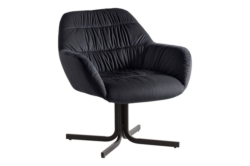 Lounge & Cocktail Stol Wohnling koselig fløyelstrukket, med armlener, moderne stil Svart - Svart - Møbler - Stoler & lenestoler - Lenestoler
