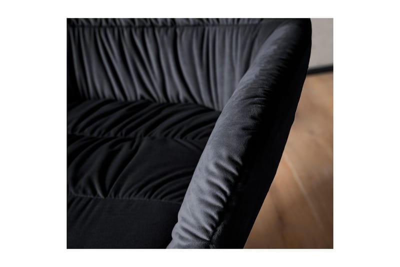Lounge & Cocktail Stol Wohnling koselig fløyelstrukket, med armlener, moderne stil Svart - Svart - Møbler - Stoler & lenestoler - Lenestoler