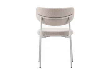 Lucy Spisestol & Kjøkkenstol i Bouclé med Sandfargede Metallben - Beige - Møbler - Stoler & lenestoler - Spisestuestoler & kjøkkenstoler