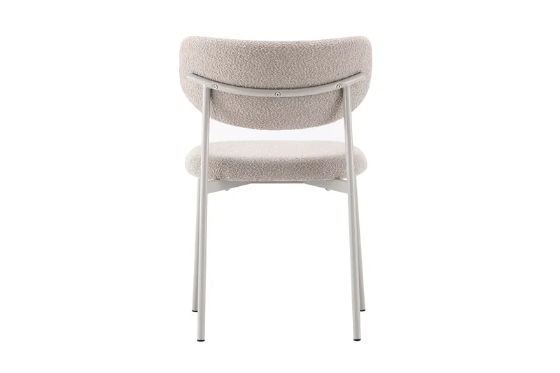 Lucy Spisestol & Kjøkkenstol i Bouclé med Sandfargede Metallben - Beige - Møbler - Stoler & lenestoler - Spisestuestoler & kjøkkenstoler