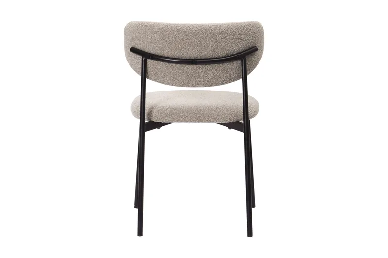 Lucy Spisestol - Greige bouclé / Metallben svart - Møbler - Stoler & lenestoler - Spisestuestoler & kjøkkenstoler