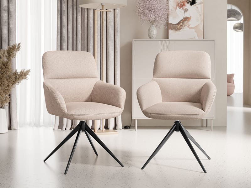 Lyrin Kontorstol 2-pakning - Beige - Møbler - Stoler & lenestoler - Kontorstol & skrivebordsstol