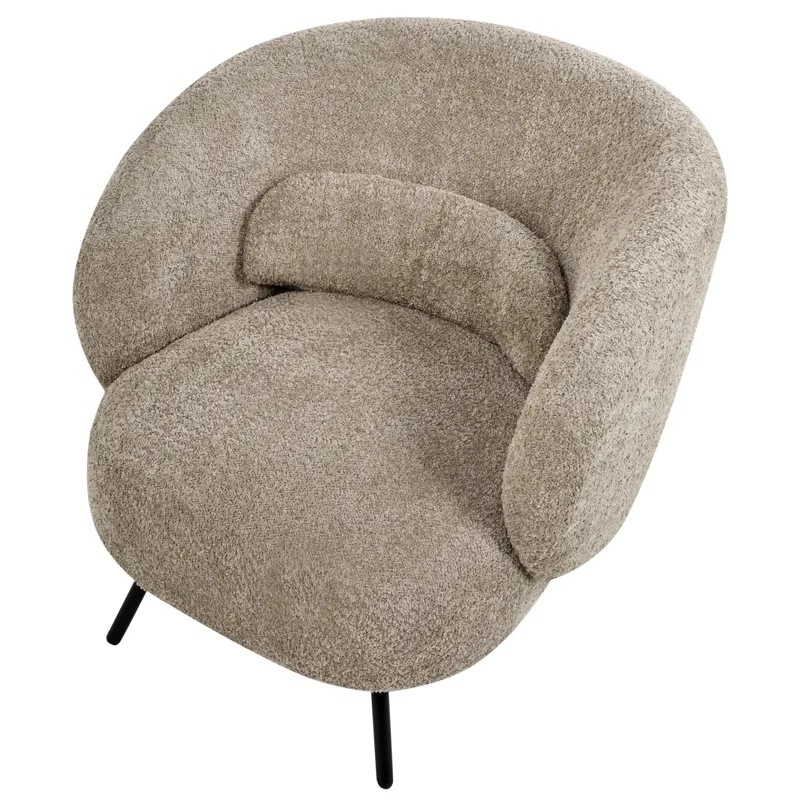 Makela Modern Rund Lenestol i Bouclé - Lys Taupe - Møbler - Stoler & lenestoler - Lenestoler