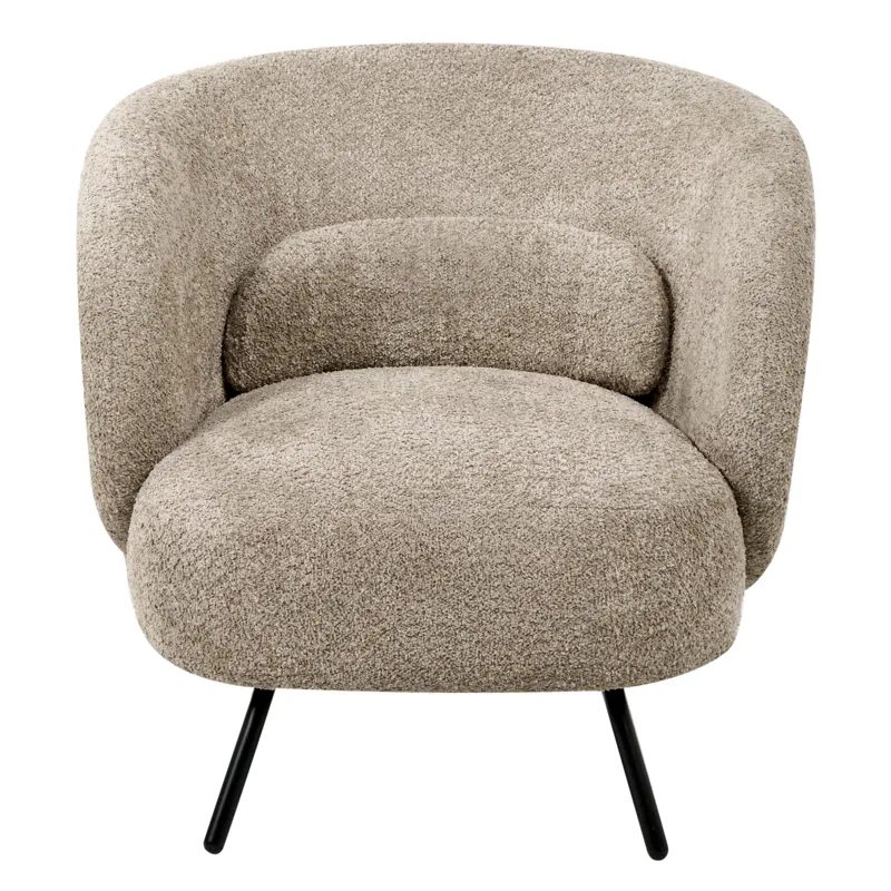 Makela Modern Rund Lenestol i Bouclé - Lys Taupe - Møbler - Stoler & lenestoler - Lenestoler