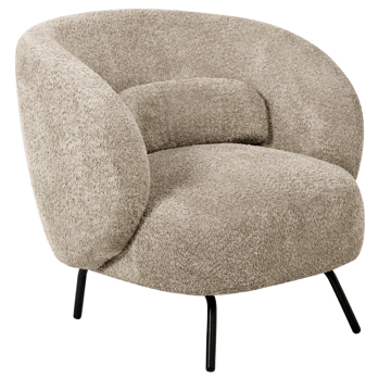 Makela Modern Rund Lenestol i Bouclé - Lys Taupe - Møbler - Stoler & lenestoler - Lenestoler