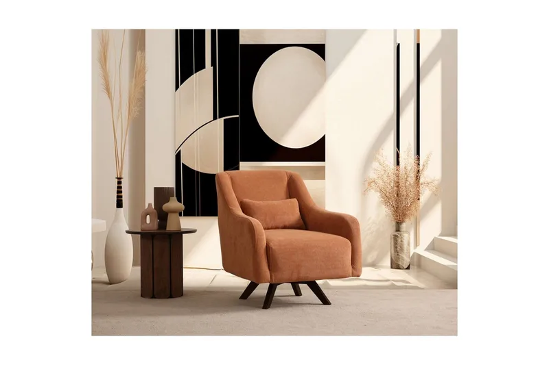 Malkiat Lounge lenestol - Oransje/Svart - Møbler - Stoler & lenestoler - Lenestoler