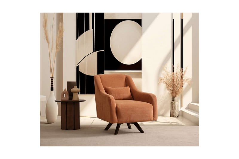 Malkiat Lounge lenestol - Oransje/Svart - Møbler - Stoler & lenestoler - Lenestoler