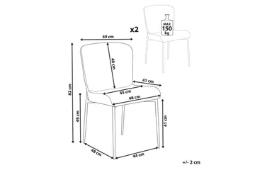 Matsalsstol Beliani Ada set om 2 Light grey - Møbler - Stoler & lenestoler - Spisestuestoler & kjøkkenstoler