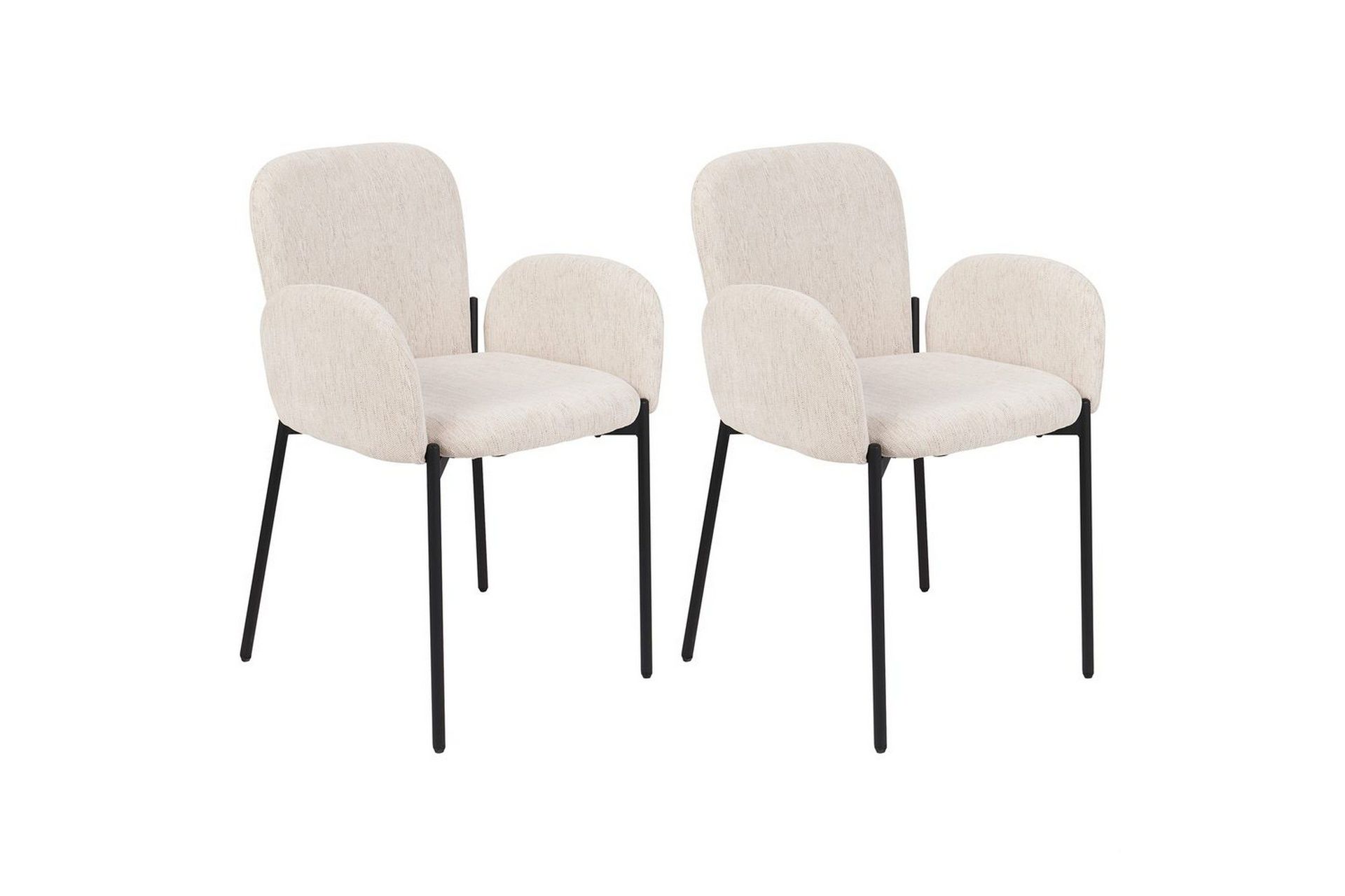 Matsalsstol Beliani Albee set om 2 Beige -