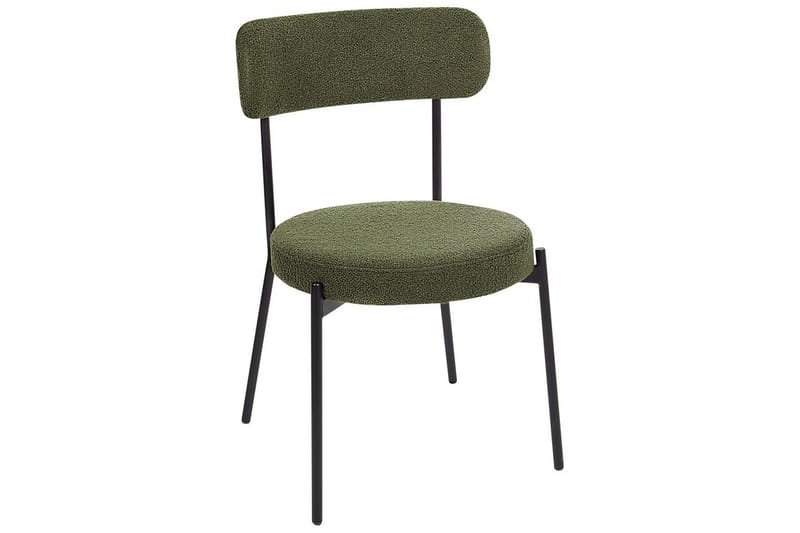 Matsalsstol Beliani Allison set om 2 Beige-Svart Dark green - Møbler - Stoler & lenestoler - Spisestuestoler & kjøkkenstoler