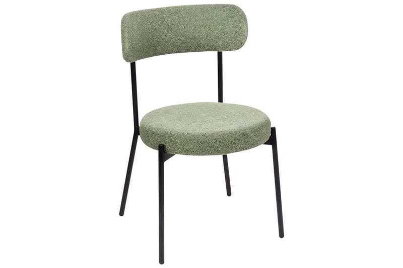 Matsalsstol Beliani Allison set om 2 Beige-Svart Light green - Møbler - Stoler & lenestoler - Spisestuestoler & kjøkkenstoler