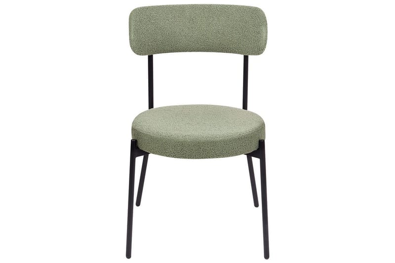Matsalsstol Beliani Allison set om 2 Beige-Svart Light green - Møbler - Stoler & lenestoler - Spisestuestoler & kjøkkenstoler