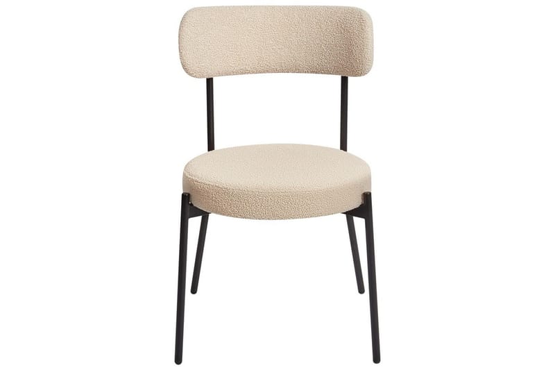Matsalsstol Beliani Allison set om 2 Beige-Svart Ljusbeige - Møbler - Stoler & lenestoler - Spisestuestoler & kjøkkenstoler