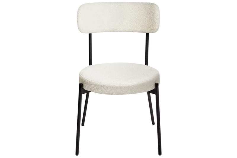 Matsalsstol Beliani Allison set om 2 Beige-Svart White - Møbler - Stoler & lenestoler - Spisestuestoler & kjøkkenstoler