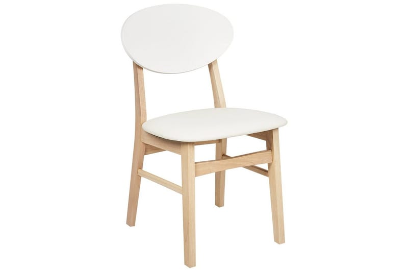 Matsalsstol Beliani Amery set om 2 Ljus Trä-Brun Cream white - Møbler - Stoler & lenestoler - Spisestuestoler & kjøkkenstoler
