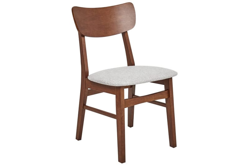 Matsalsstol Beliani Anoka set om 2 Mörk Trä-Beige Light grey - Møbler - Stoler & lenestoler - Spisestuestoler & kjøkkenstoler