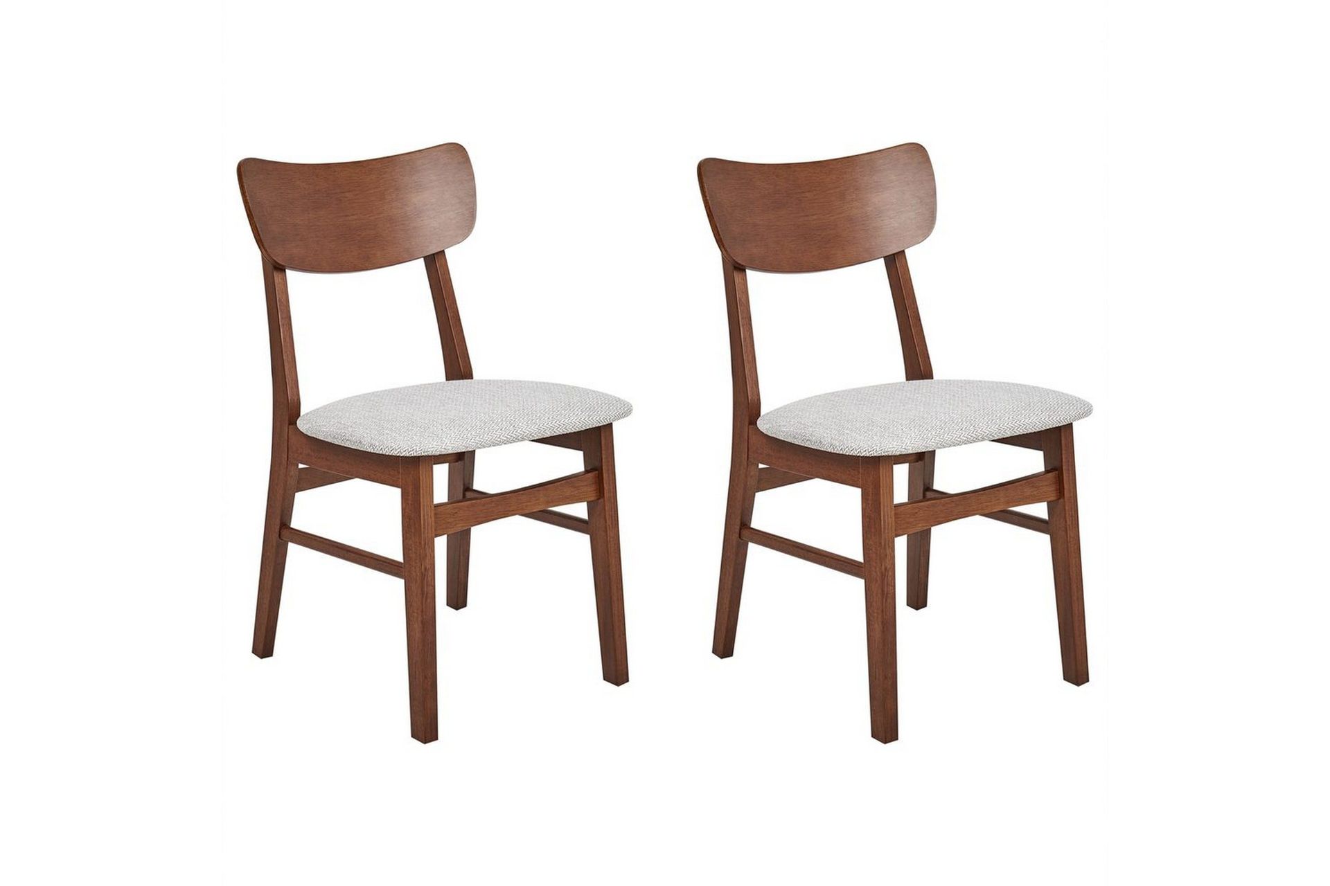 Matsalsstol Beliani Anoka set om 2 Mörk Trä-Beige Light grey -