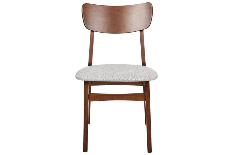 Matsalsstol Beliani Anoka set om 2 Mörk Trä-Beige Light grey - Møbler - Stoler & lenestoler - Spisestuestoler & kjøkkenstoler