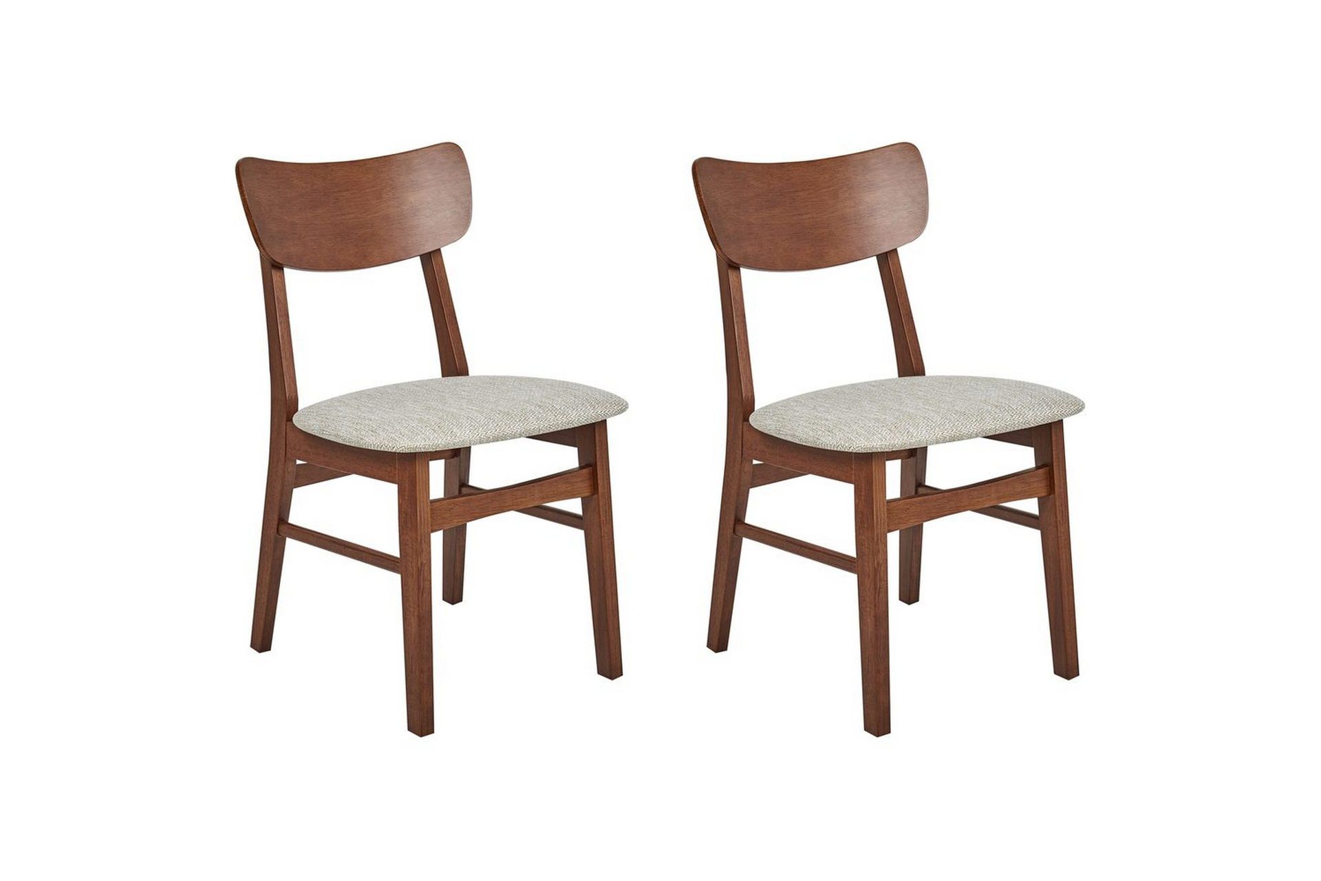 Matsalsstol Beliani Anoka set om 2 Mörk Trä-Beige Taupe -