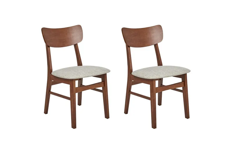 Matsalsstol Beliani Anoka set om 2 Mörk Trä-Beige Taupe - Møbler - Stoler & lenestoler - Spisestuestoler & kjøkkenstoler