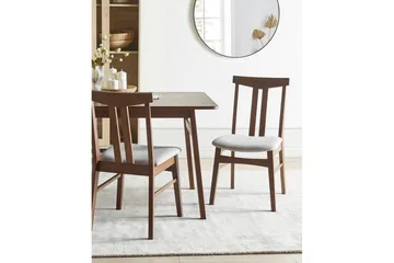 Matsalsstol Beliani Avalon set om 2 Ljus Trä-Beige Light grey - Møbler - Stoler & lenestoler - Spisestuestoler & kjøkkenstoler