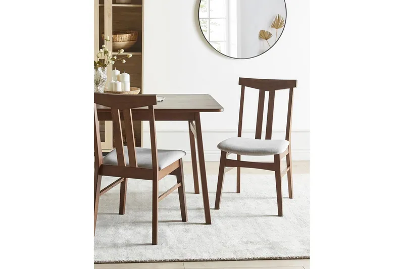 Matsalsstol Beliani Avalon set om 2 Ljus Trä-Beige Light grey - Møbler - Stoler & lenestoler - Spisestuestoler & kjøkkenstoler