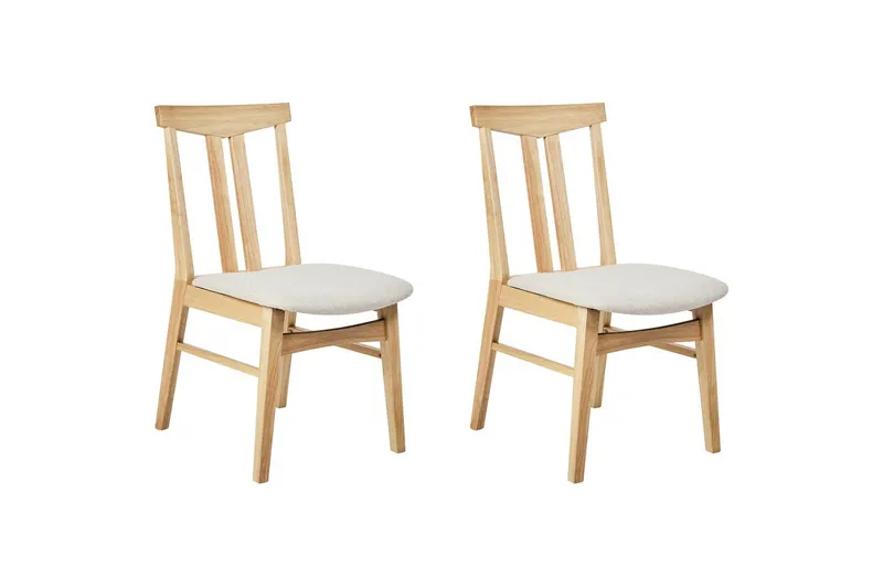 Matsalsstol Beliani Avalon set om 2 Ljus Trä-Beige Ljusbeige - Møbler - Stoler & lenestoler - Spisestuestoler & kjøkkenstoler