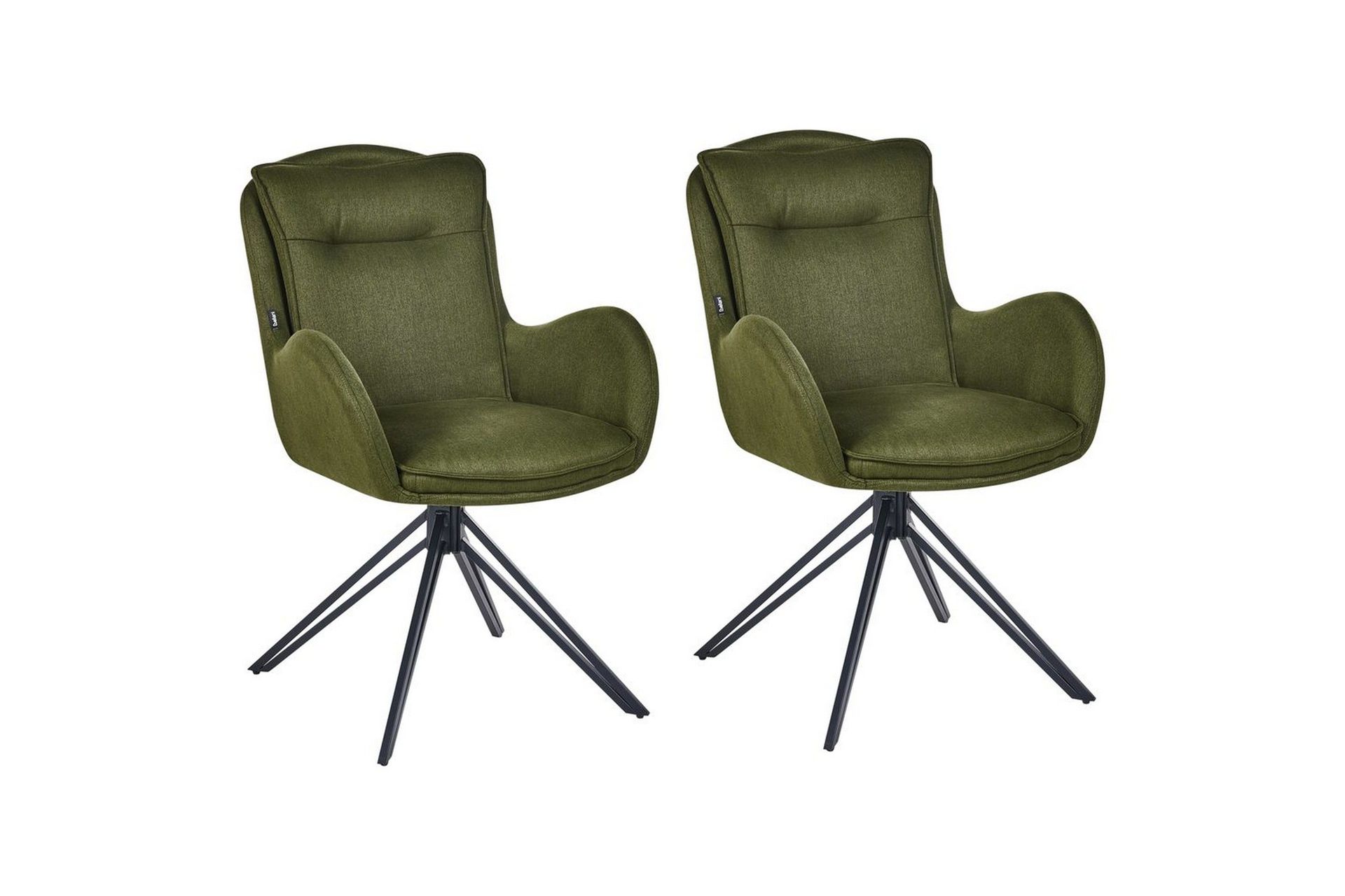 Matsalsstol Beliani Avelar set om 2 Beige-Svart Dark green -