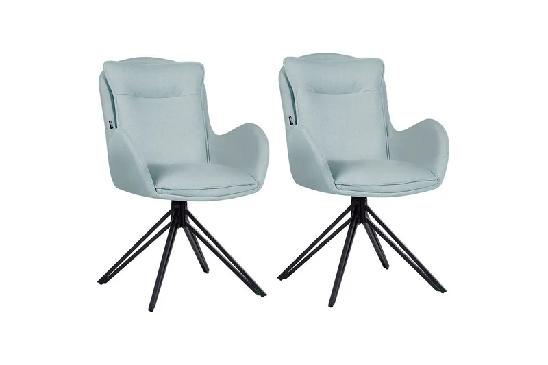 Matsalsstol Beliani Avelar set om 2 Beige-Svart Mint Green - Møbler - Stoler & lenestoler - Spisestuestoler & kjøkkenstoler