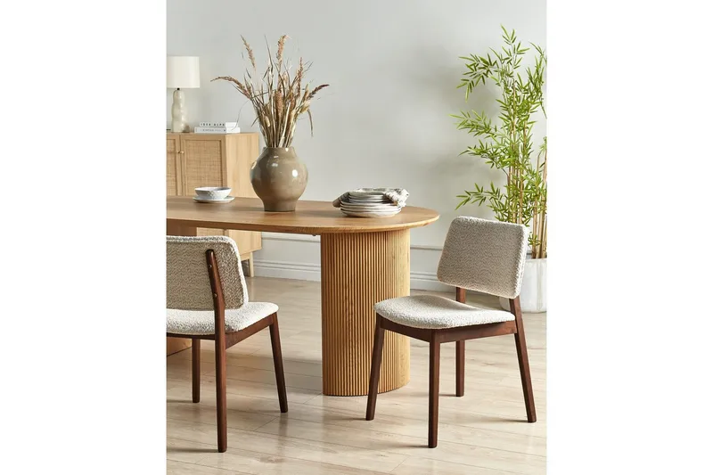 Matsalsstol Beliani Blane set om 2 Ljus Trä-Beige Light wood - Møbler - Stoler & lenestoler - Spisestuestoler & kjøkkenstoler