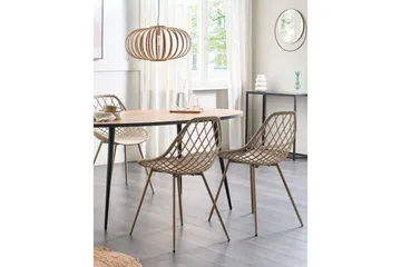 Matsalsstol Beliani Canton Ii set om 2 Beige - Møbler - Stoler & lenestoler - Spisestuestoler & kjøkkenstoler