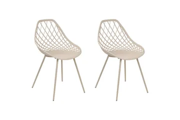 Matsalsstol Beliani Canton Ii set om 2 Beige - Møbler - Stoler & lenestoler - Spisestuestoler & kjøkkenstoler