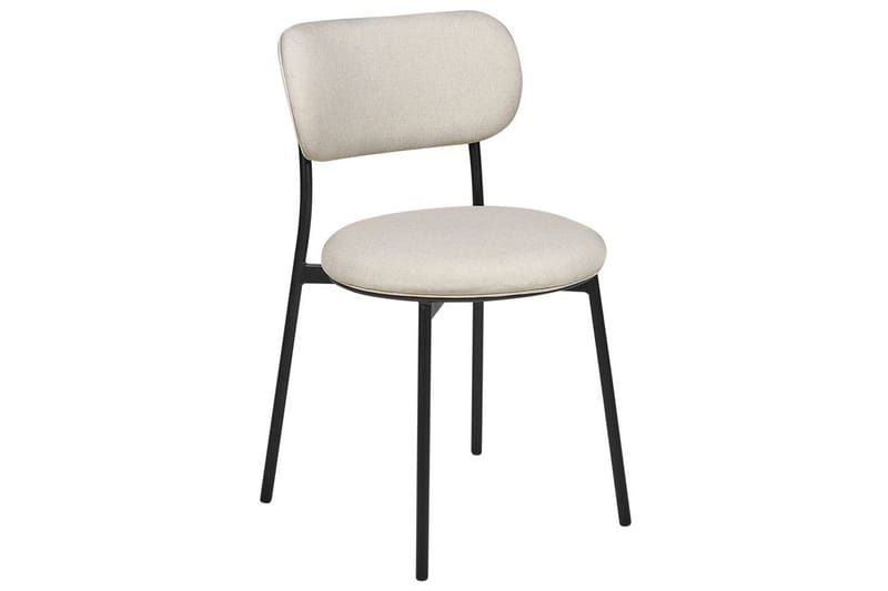 Matsalsstol Beliani Casey set om 2 Beige-Svart Ljusbeige - Møbler - Stoler & lenestoler - Spisestuestoler & kjøkkenstoler