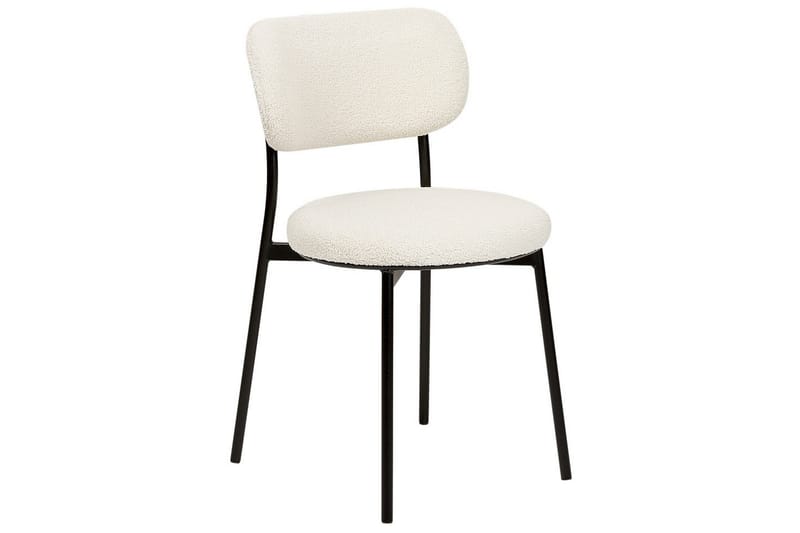 Matsalsstol Beliani Casey set om 2 Beige-Svart Off White - Møbler - Stoler & lenestoler - Spisestuestoler & kjøkkenstoler
