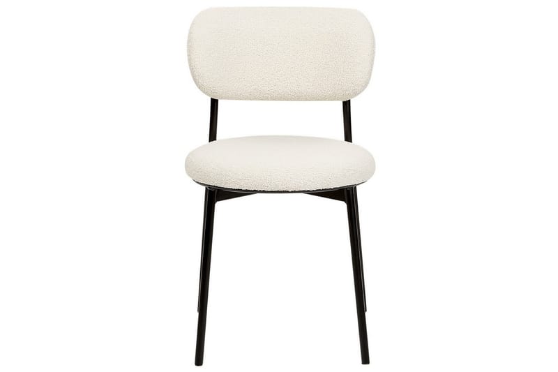 Matsalsstol Beliani Casey set om 2 Beige-Svart Off White - Møbler - Stoler & lenestoler - Spisestuestoler & kjøkkenstoler