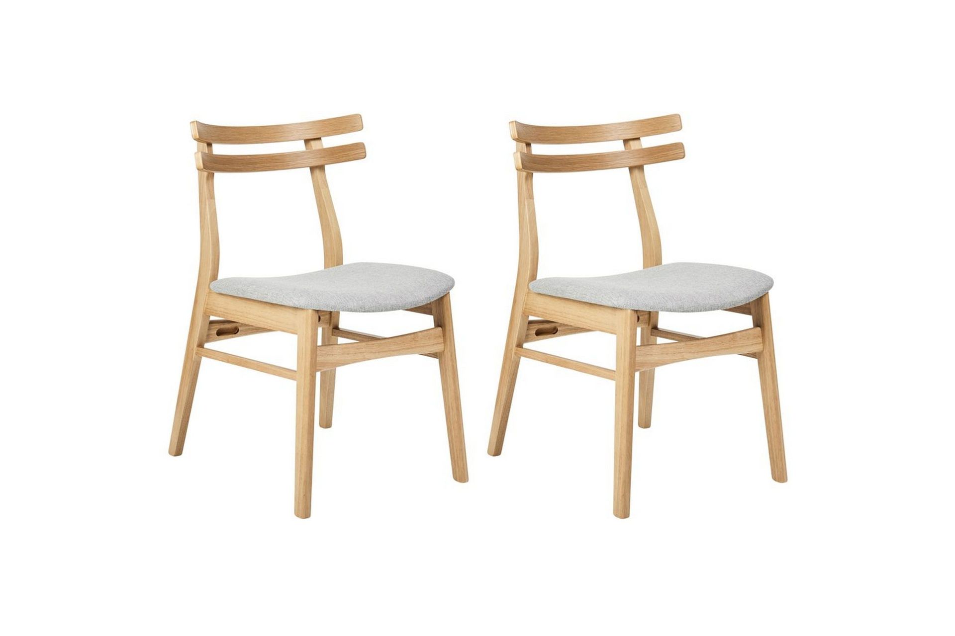 Matsalsstol Beliani Cynthiana set om 2 Ljus Trä-Grå Light grey -