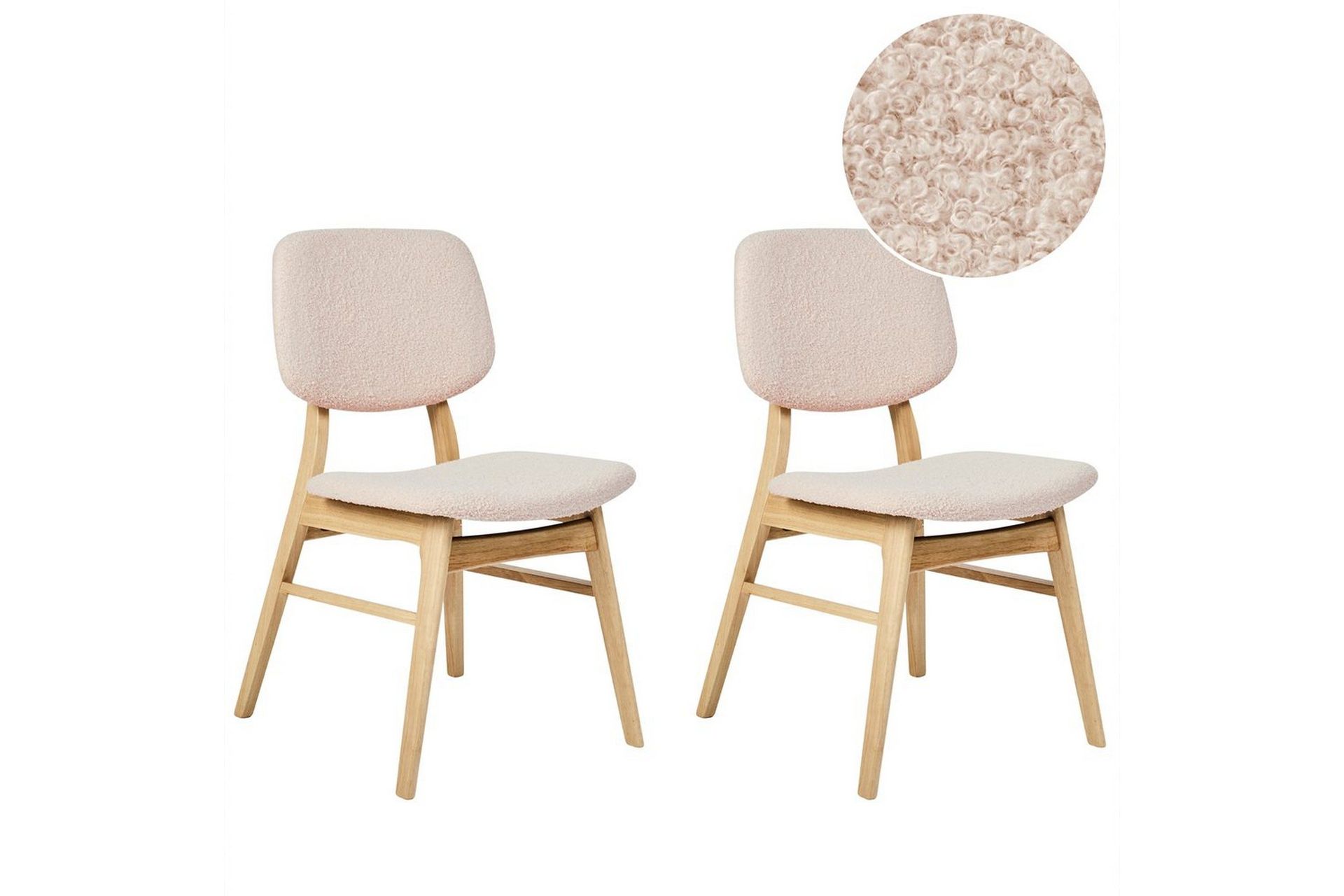 Matsalsstol Beliani Ella set om 2 Ljus Trä-Beige Ljusbeige VALUE_MISSING_18307 -