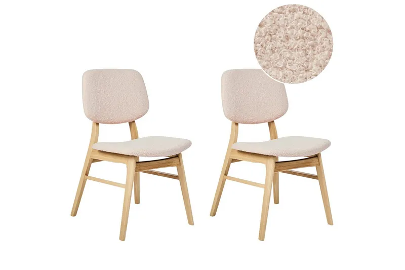 Matsalsstol Beliani Ella set om 2 Ljus Trä-Beige Ljusbeige VALUE_MISSING_18307 - Møbler - Stoler & lenestoler - Spisestuestoler & kjøkkenstoler