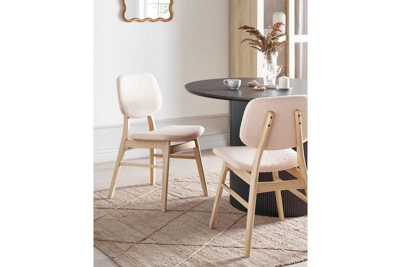 Matsalsstol Beliani Ella set om 2 Ljus Trä-Beige Ljusbeige VALUE_MISSING_18307 - Møbler - Stoler & lenestoler - Spisestuestoler & kjøkkenstoler
