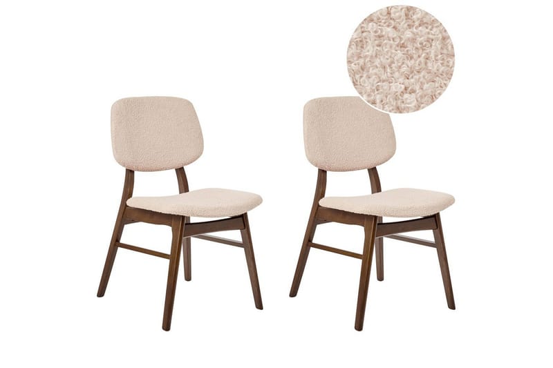 Matsalsstol Beliani Ella set om 2 Ljus Trä-Beige Ljusbeige, undefined
