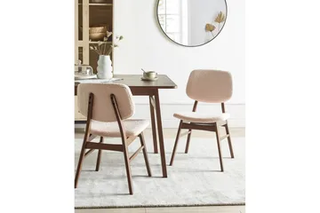 Matsalsstol Beliani Ella set om 2 Ljus Trä-Beige Ljusbeige - Møbler - Stoler & lenestoler - Spisestuestoler & kjøkkenstoler