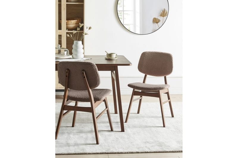 Matsalsstol Beliani Ella set om 2 Ljus Trä-Beige NO_BRAND Taupe VALUE_MISSING_18305 - Møbler - Stoler & lenestoler - Spisestuestoler & kjøkkenstoler