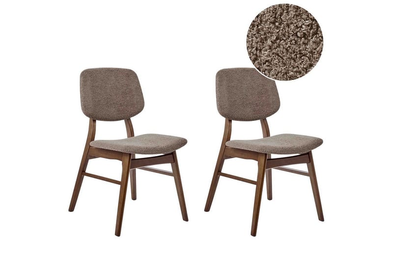 Matsalsstol Beliani Ella set om 2 Ljus Trä-Beige Taupe VALUE_MISSING_18305 - Møbler - Stoler & lenestoler - Spisestuestoler & kjøkkenstoler